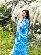 Kashful Saree – White & Blue